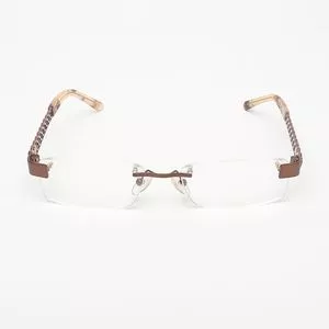 Armação Retangular Para Óculos De Grau<BR>- Cobre<BR>- Colcci
