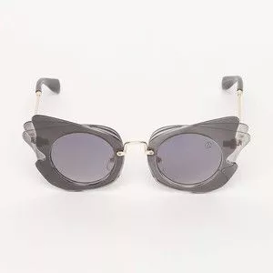 Óculos De Sol Gatinho<BR>- Preto & Dourado