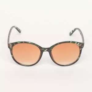 Óculos De Sol Arredondado<BR>- Marrom & Verde