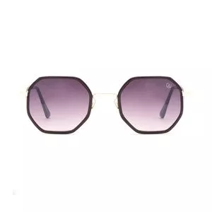 Óculos De Sol Quadrado<BR>- Vinho & Preto