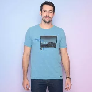 Camiseta Escape Into Silence<BR>- Azul Claro & Preta<BR>- Colisão