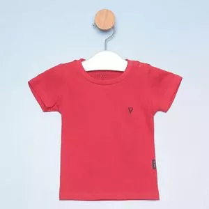 Camiseta Com Logo<BR>- Vermelha