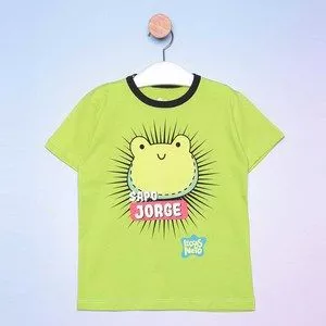 Camiseta Infantil Sapo Jorge®<BR>- Verde Limão & Preta<BR>- Luccas Neto