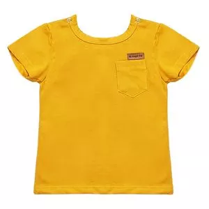 Camiseta Infantil Com Bolso<BR>- Amarelo Escuro