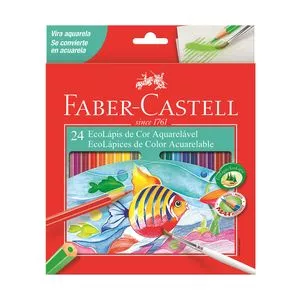 Caixa De Lápis Aquarelável Ecolápis<BR>- 24 Cores<BR>- Faber Castell