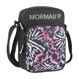 Shoulder Bag Abstrata<BR>- Preta & Pink<BR>- 19x14x6,5cm<BR>- Mormaii