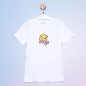 Camiseta Infantil Cogumelo<BR>- Branca & Vermelha<BR>- Levi's