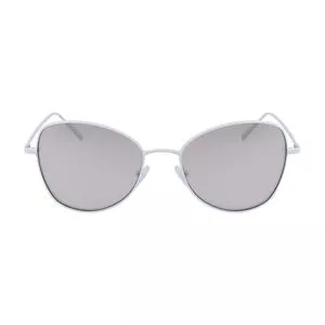 Óculos De Sol Gatinho<BR>- Cinza & Branco<BR>- DKNY
