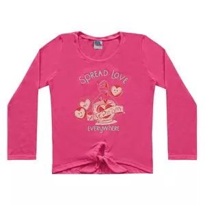Blusa Infantil Com Nó<BR>- Pink & Rosa Claro