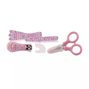 Kit Manicure Infantil<BR>- Inox & Rosa<BR>- 6Pçs<BR>- Nûby