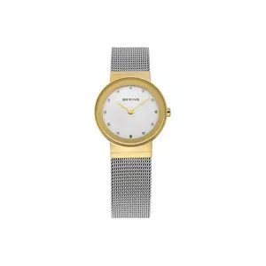 Relógio Analógico 10126-001<BR>- Dourado & Branco