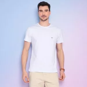 Camiseta Com Bordado<BR>- Branca