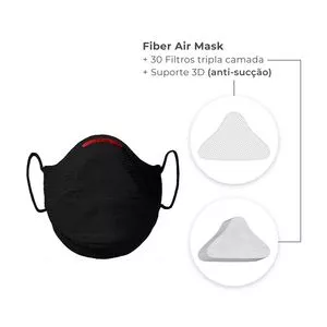 Kit De Máscara & Filtros Fiber Air<BR>- Preto & Branco<BR>- 31Pçs<BR>- Knit Fiber