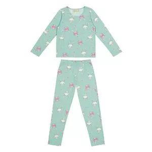 Pijama Infantil Coelhinhos<BR>- Verde Água & Rosa<BR>- Trick Nick Pijama