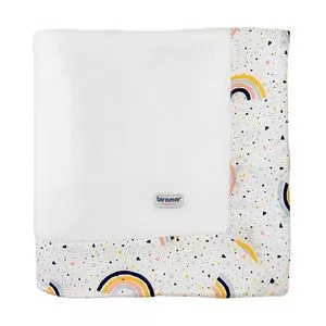 Cobertor Soft Arco-Íris<BR>- Branco & Amarelo<BR>- 75x100cm