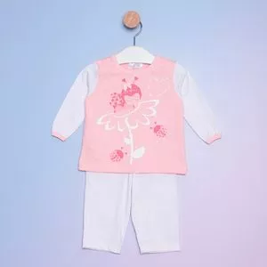 Pijama Abelhas<BR>- Rosa & Branco<BR>- Noruega