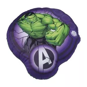 Almofada Avengers Hulk®<BR>- Verde & Roxo Escuro<BR>- 38x40cm<BR>- Lepper