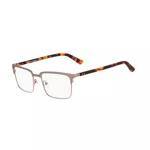 Armação Quadrada Para Óculos De Grau<BR>- Cinza & Marrom Escuro<BR>- Calvin Klein