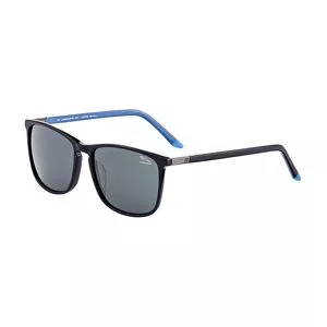 Óculos De Sol Retangular<BR>- Preto & Azul<BR>- Jaguar