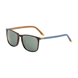 Óculos De Sol Retangular<BR>- Marrom & Verde<BR>- Jaguar
