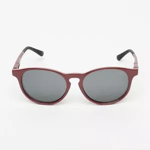 Óculos De Sol Redondo<BR>- Bordô & Cinza<BR>- Mormaii