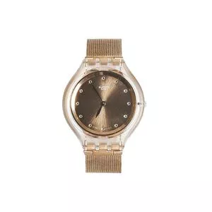 Relógio Analógico SVUK102M<BR>- Incolor & Rosê Gold<BR>- Swatch