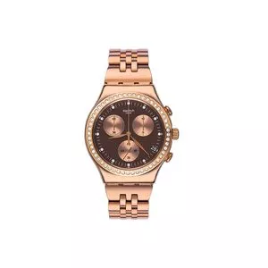 Relógio Analógico YCG414G<BR>- Rosê Gold<BR>- Swatch
