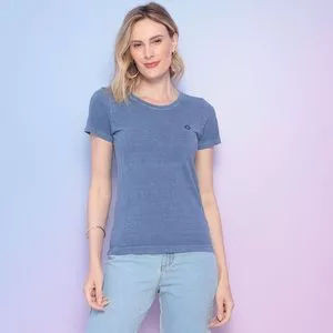 Camiseta Com Bordado<BR>- Azul Marinho<BR>- Equatore