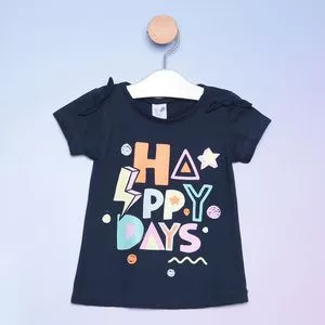 Blusa Infantil Happy Days<BR>- Azul Marinho & Azul Claro<BR>- Tip Top