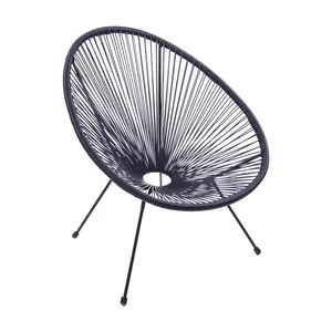 Cadeira Acapulco<BR>- Preta<BR>- 85x69x50cm<BR>- Or Design