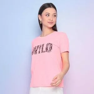 Camiseta Wild<BR>- Rosa Neon & Preta<BR>- M. Officer