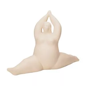 Escultura Yoga<BR>- Bege Claro<BR>- 20,5x33x12cm
