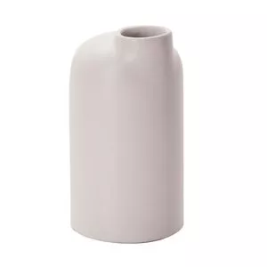 Vaso Com Relevo<BR>- Branco<BR>- 14,5x7,5x7,5cm