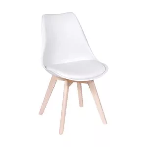 Cadeira Joly<BR>- Branca & Madeira<BR>- 83x49x42,5cm<BR>- Or Design