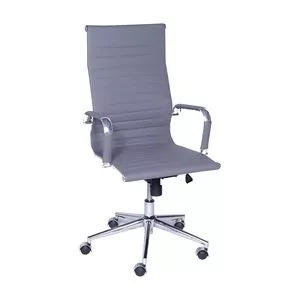 Cadeira Office Eames Esteirinha<BR>- Cinza & Prateada<BR>- 114x61x46,5cm<BR>- Or Design