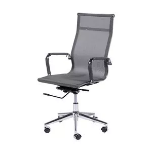 Cadeira Office Tela<BR>- Cinza & Prateada<BR>- 112,5x61x47cm<BR>- Or Design