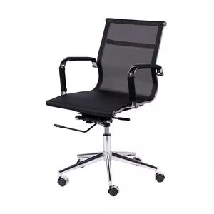 Cadeira Office Tela<BR>- Preta & Prateada<BR>- 97x61x47cm<BR>- Or Design
