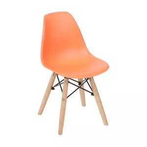 Cadeira Eames Kids<BR>- Laranja & Madeira<BR>- 56,5x31x28,5cm<BR>- Or Design