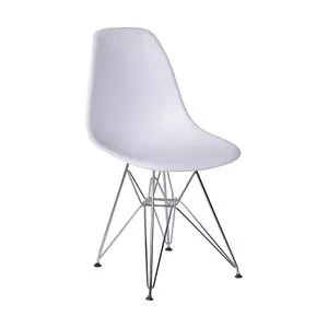 Cadeira Eames<BR>- Branca & Prateada<BR>- 80,5x46,5x42cm<BR>- Or Design