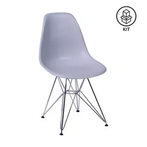 Jogo De Cadeiras Eames<BR>- Cinza & Prateado<BR>- 2Pçs<BR>- Or Design