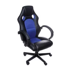 Cadeira Gamer Raptor<BR>- Preta & Azul<BR>- 117x60x51cm<BR>- Or Design