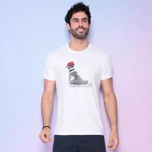 Camiseta Tênis<BR>- Branca & Preta