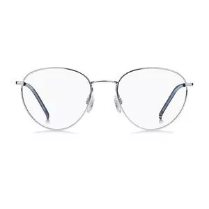 Armação Arredondada Para Óculos De Grau<BR>- Prateada & Azul Turquesa<BR>- Tommy Hilfiger