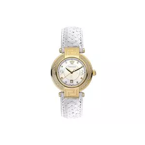 Relógio Analógico V136<BR>- Branco & Dourado<BR>- Versace Relógio