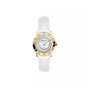 Relógio Analógico V179<BR>- Branco & Dourado<BR>- Versace Relógio