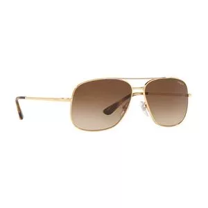 Óculos De Sol Aviador<BR>- Dourado & Marrom<BR>- Vogue