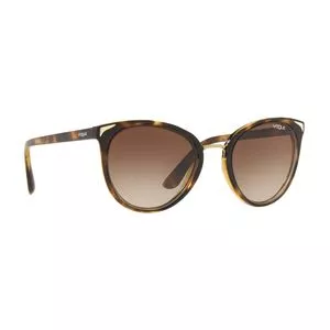 Óculos De Sol Arredondado<BR>- Marrom & Amarelo Escuro<BR>- Vogue