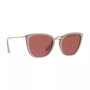 Óculos De Sol Quadrado<BR>- Cinza & Vermelho<BR>- Vogue