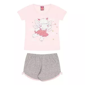 Pijama Infantil Fadinha<BR>- Rosa Claro & Cinza<BR>- Pijamas