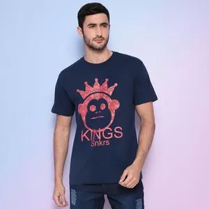 Camiseta Kings Snkrs®<BR>- Azul Marinho & Vermelha